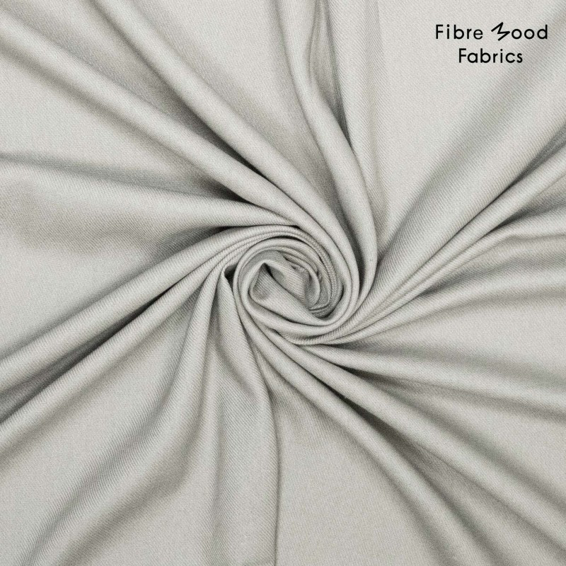 [FM792416] Fibre Mood – Tissu Sergé Souple de Lin et Viscose « Marley » et « Liberty » Uni Couleur Gris Perle - coupon 1,5 m