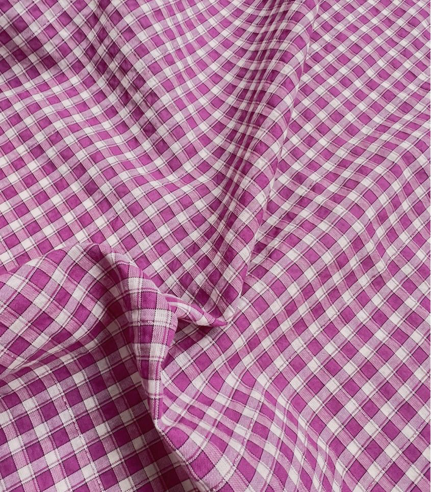 [Shiny Magenta] Singulière par Cousette Tissu Vichy Shiny Couleur Magenta - 10 cm